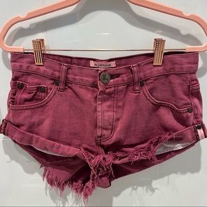 RED ONE TEASPOON BANDIT SHORTS